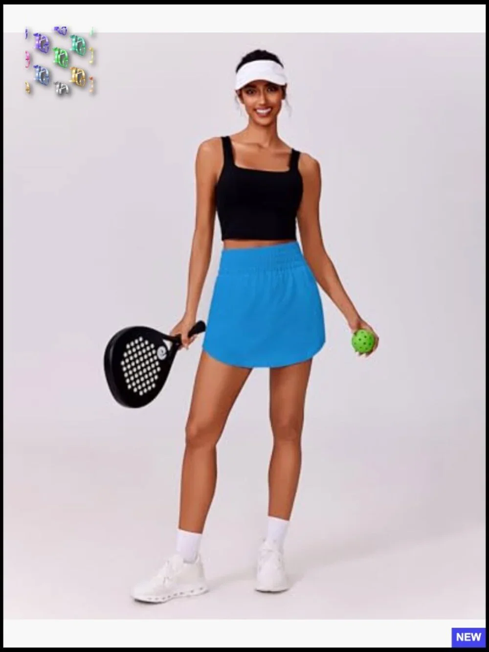 High Waisted Golf Skort with Pockets Athletic Tennis Skirt Flowy Curved Hem
